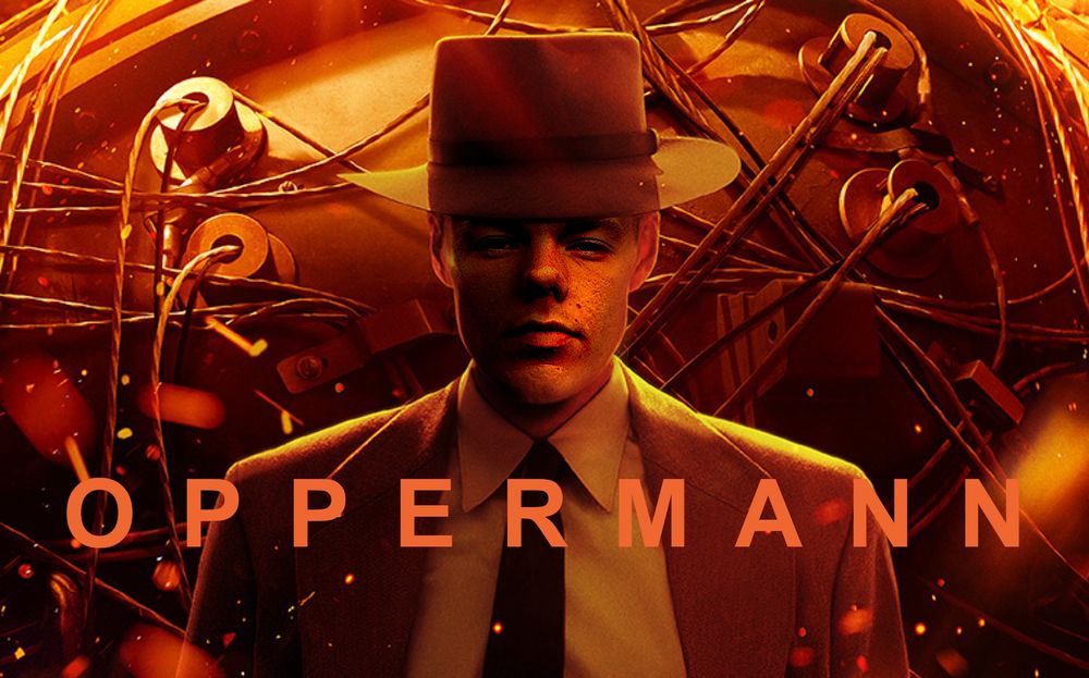 Filmplakat von Oppenheimer mit Gesicht und Namen von Oppermann