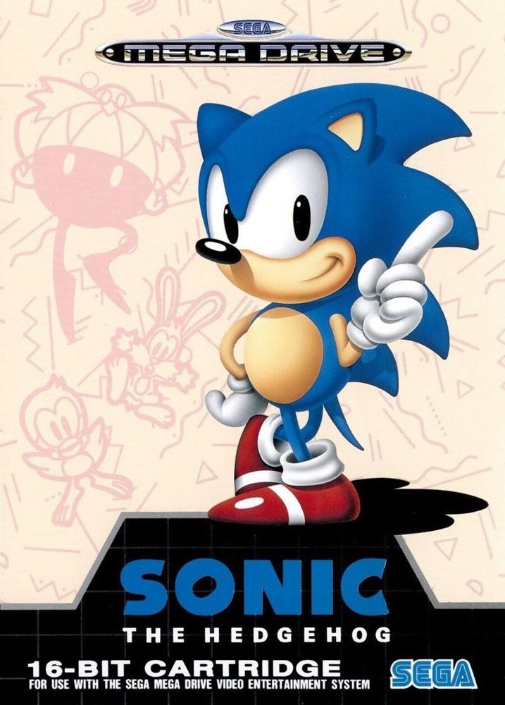 The box art from the Sonic the Hedgehog video game
