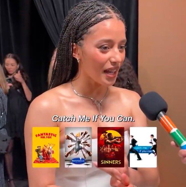 Chase Infiniti shared her four favorite films:
▪️Fantastic Mr. Fox (2009)
▪️Ratatouille (2007)
▪️Sinners (2025)
▪️Catch Me If You Can (2002)