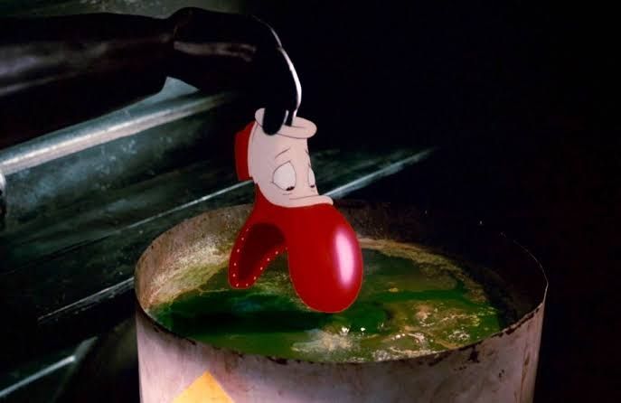 The shoe from Roger Rabbit being held over the Dip 