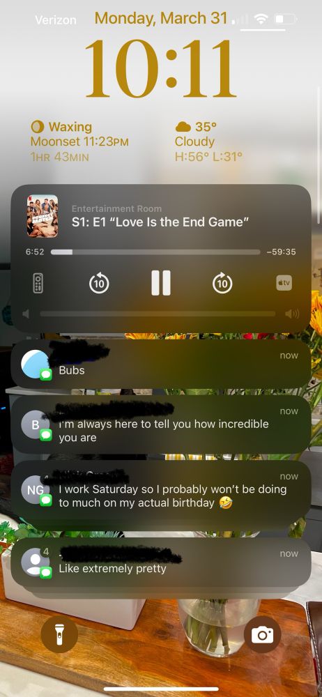 texts from 4 different people.