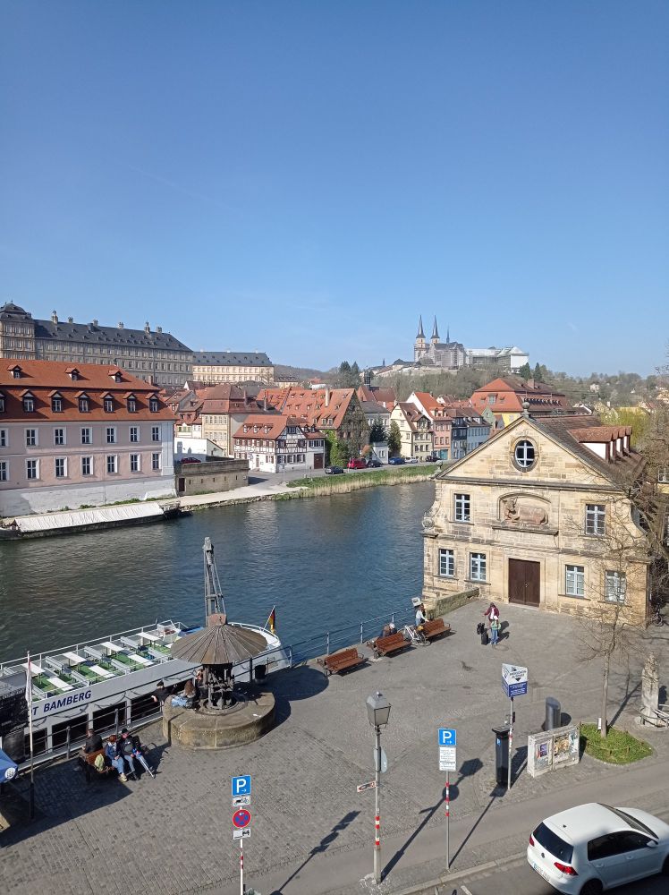 Blick auf den Bamberger Kranen und Michelsberg