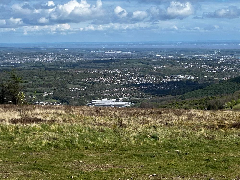 View looking east across Newport and towards Bristol.