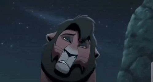 a cartoon lion with a black mane and a white face