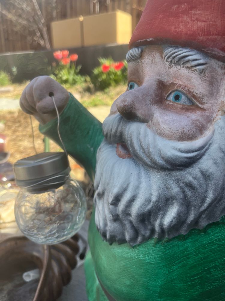 Garden gnome painted by me