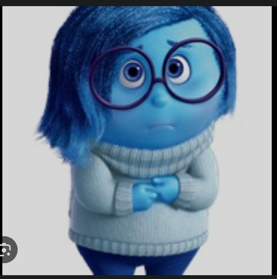 Blue girl from the movie, Inside Out.