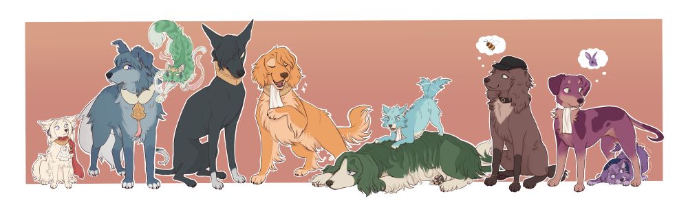 the black eagles (pre timeskip) as dogs