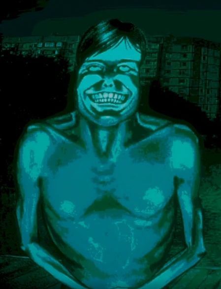 The Pale Visitor from No, I'm Not a Human. He's really fucking creepy looking.