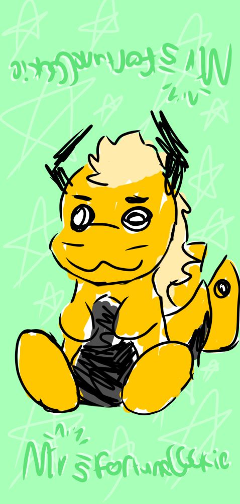 A crudely sketched drawing of a chibi yellow dragon with a blonde furry mohawk.

Below are tags for the drawing, im using this post to see if putting it in alt text will let it show up in those tag searches or if it needs to be in the main post text.

#furry #furryart #safefurwork #fursona #amateurartist #digitalart #digitalartist #oc #ocart #furryartist #sfwfurry #sketch