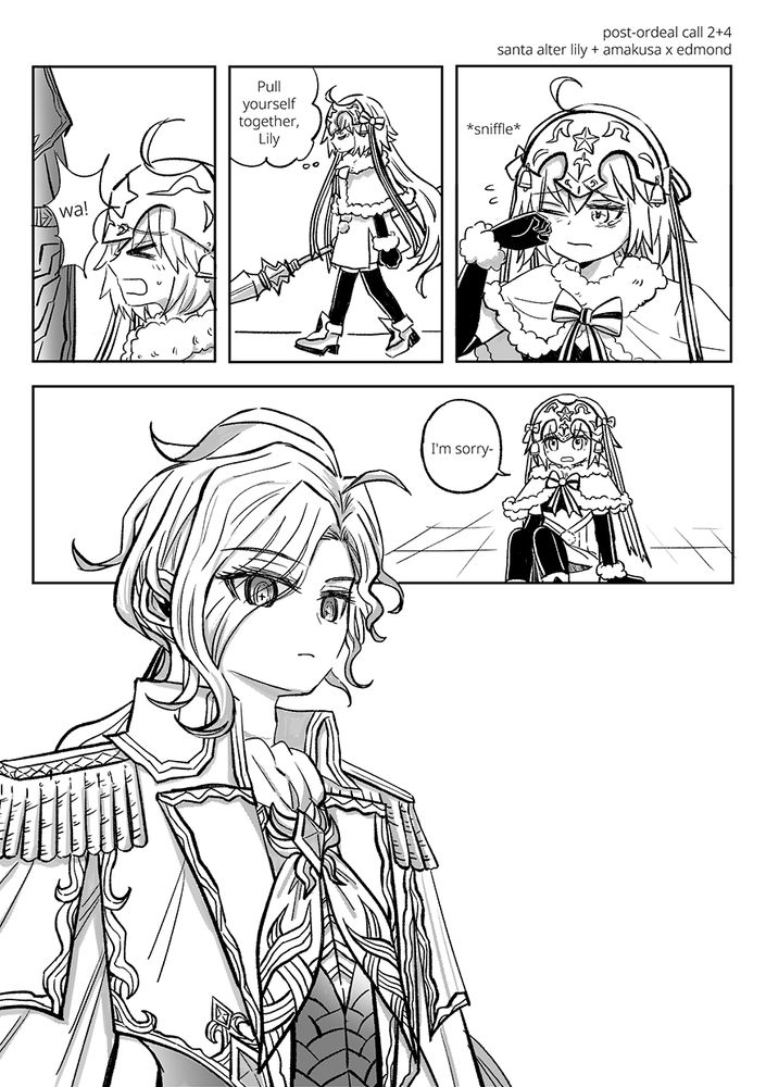 comic of jeanne d'arc alter santa lily and amakusa and monte cristo from fgo ⚠ contains spoiler for id and trinity metatronius