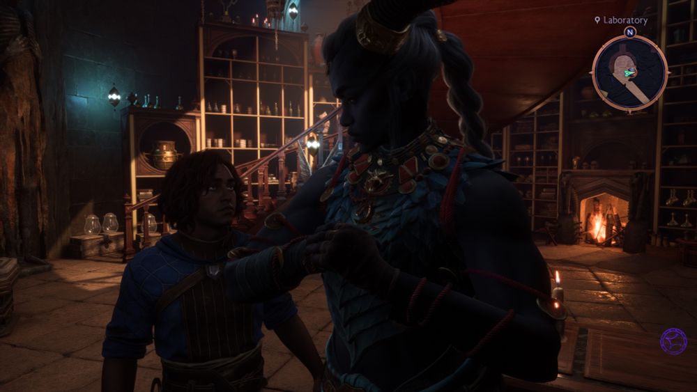 Taash cracks her knuckles and looks down at Rook menacingly 