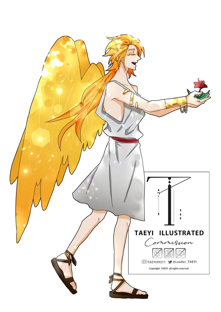 Sorath in his roman attire, walking off to the right, proudly holding a flower in his hands.