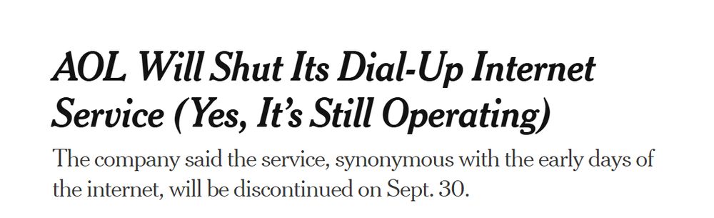 AOL Will Shut Its Dial-Up Internet Service (Yes, It’s Still Operating)
