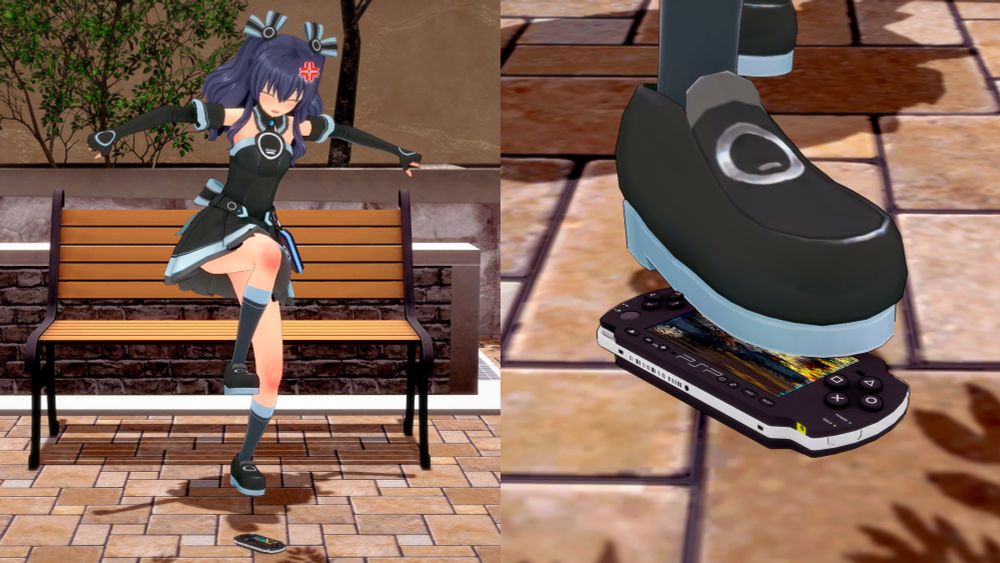 Uni stomps her PSP after dying in a GTA game