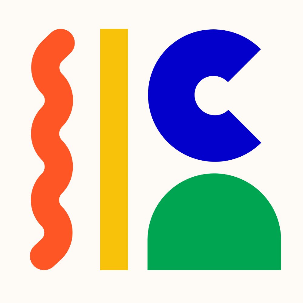 My current logo, upon writing this, where I've abstracted "shc" into a squiggle for "s" a yellow vertical line and a  green semi circle for "h" and a blue "c" like donut for, well, "c". That said, it also looks like a person facing to the right, and supporting them with some vertical line and a squiggle? Maybe solid but quirky?