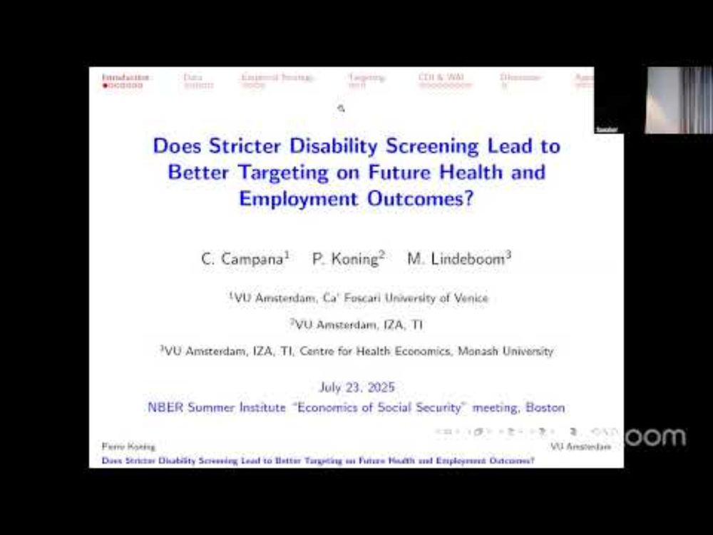 Economics of Social Security, NBER Summer Institute