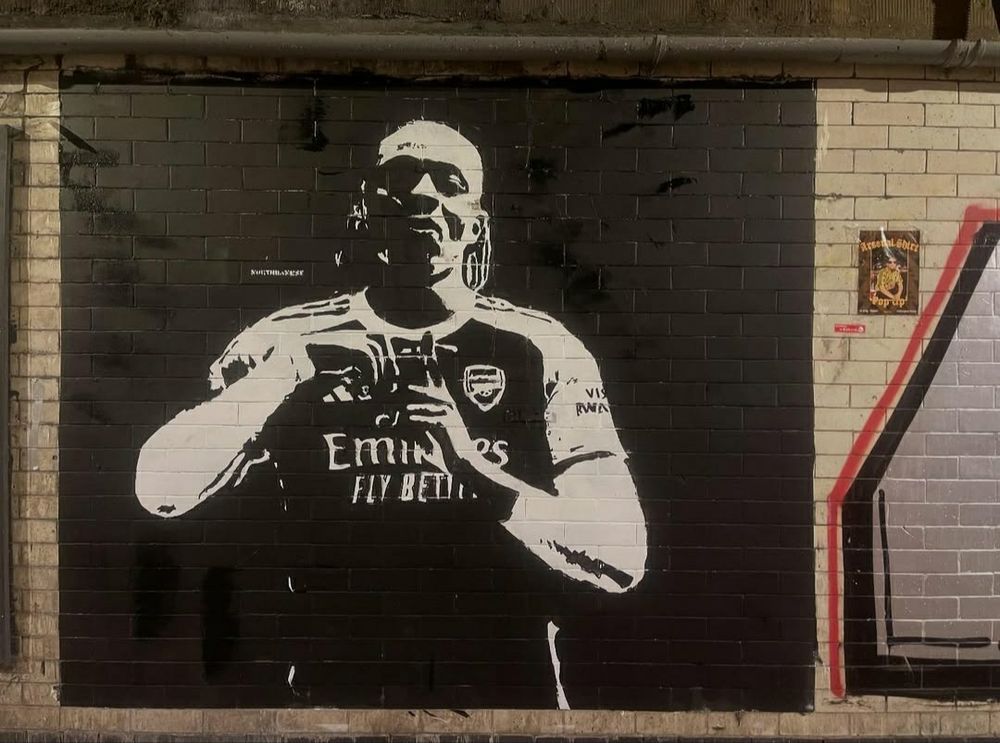 A new mural of Eberechi Eze by Northbanksy on Hornsey Road.