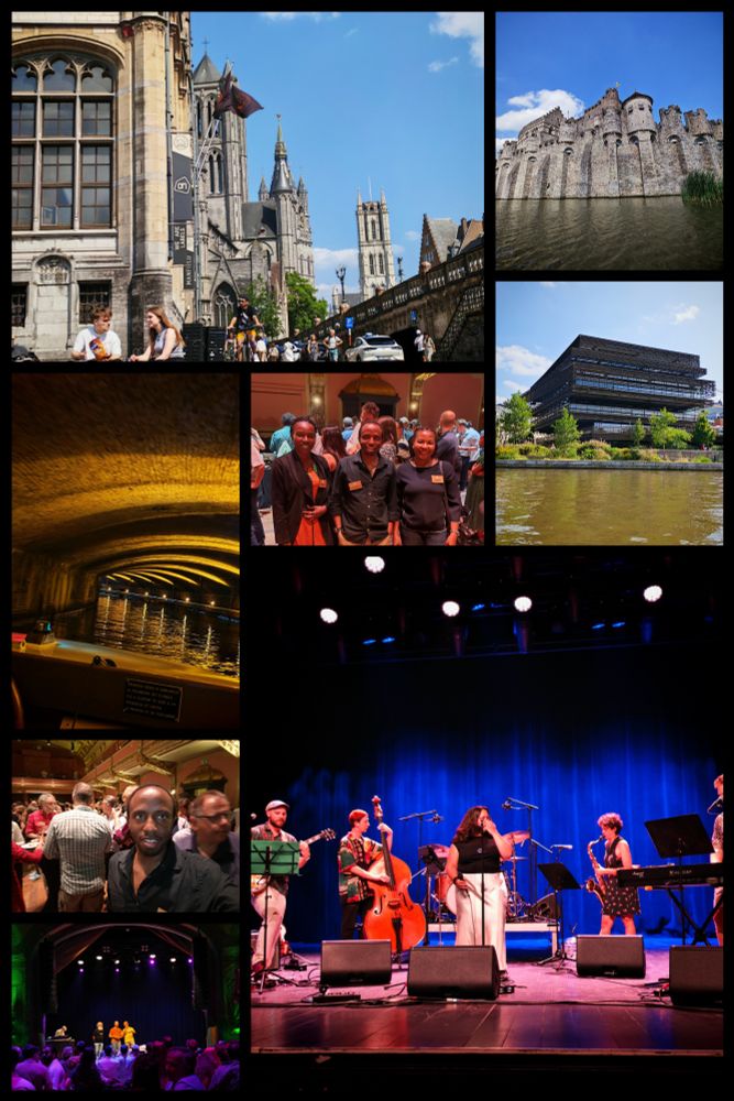 This collage show, old Ghent city (top left), castle of counts (top right), tunnels (mid left), myself with kenyan students, the library(mid right), myself in the conference party, conference organisers making announcement (bottom left) and the band performing at the conference (bottom right) 