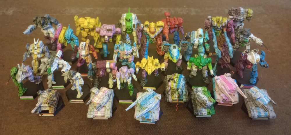 Top to bottom, L to R- Ace battlemaster, demigender conjurer, gender queer cotyl, Pan Archer, Demiromantic bushwhacker, bear manticore, intersex awesome, Lesbian/labrys shadowhawk, demi commando, pan warhawk, genderfluid nova, demigirl ontos, agender cyclops, trans gladiator, genderqueer Valkyrie, '21 inclusive pride Mackie, nonbinary cotyl, transmasc behemoth, bi battleax, queer catapult, queer ontos, gay/bear thunderbolt, aro Icarus II, around sturmfeur, '21 inclusive pride devastator, bi locust, transfem behemoth, nonbinary atlas, Demiromantic quickdraw, poly/poly gladiator, demiboy ontos