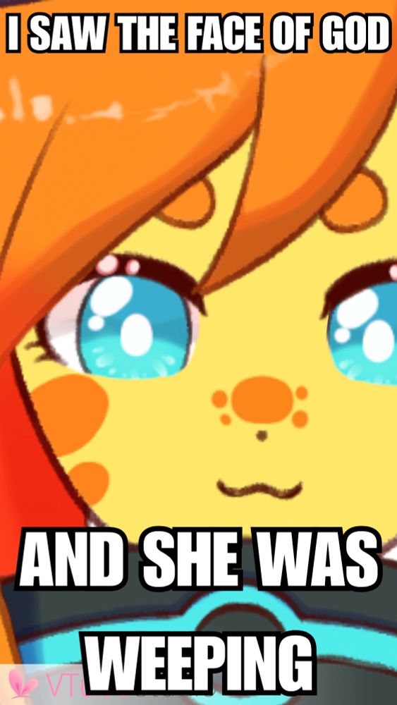 The Orange shark. She stares into the abyss. She claims she saw the face of God, and that she was weeping. There was much emotion, there must have been. But its all gone now.