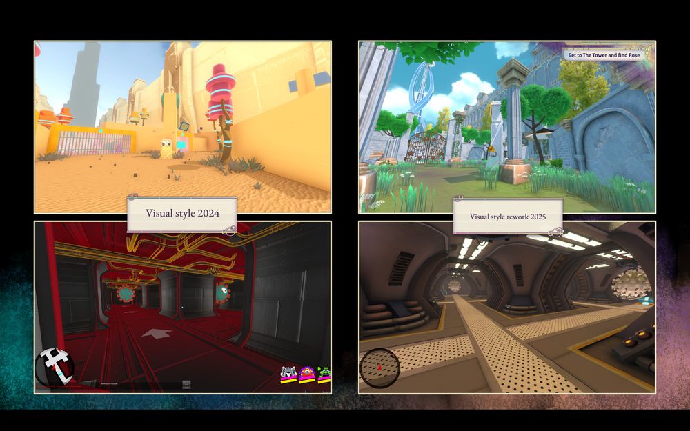 Comparison of visual style of the game TowerOfCreation