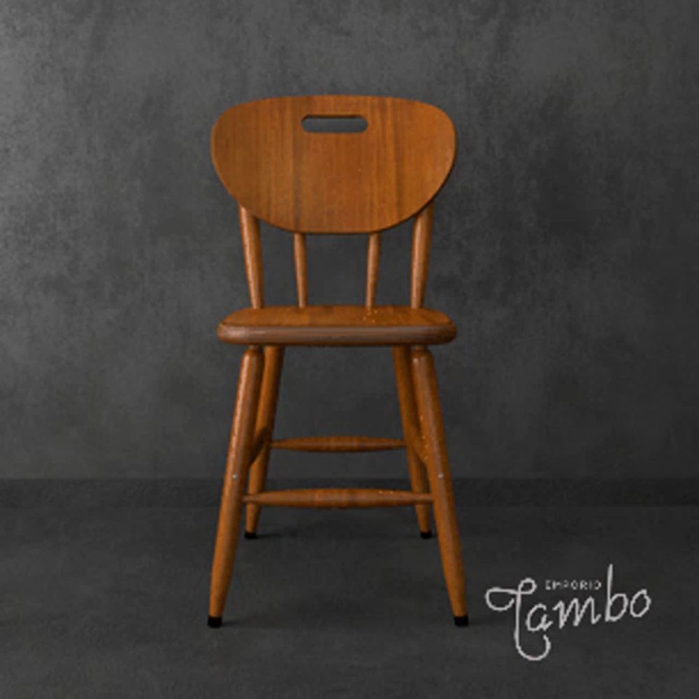 a wooden chair with the word tambo written on it