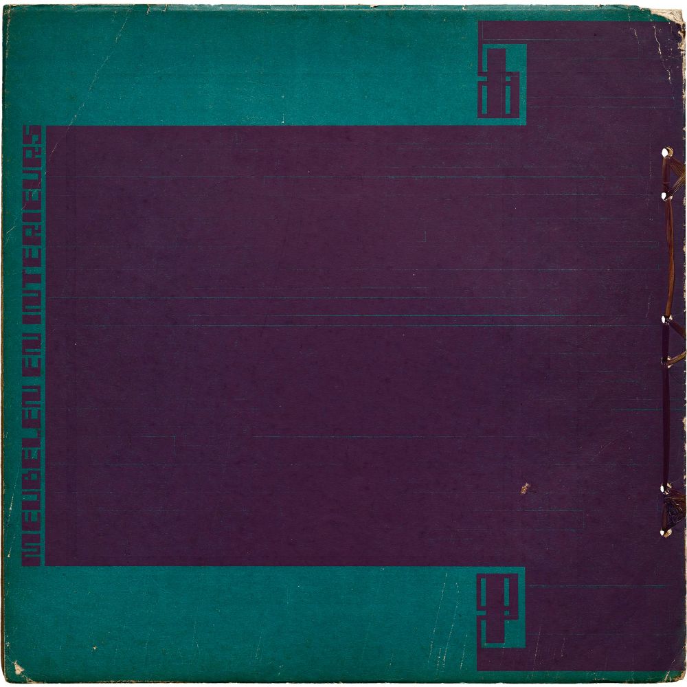 Back cover of the magazine repeats the front cover design but in reverse and without the large text. A small line reads, “Meubelen en Interieurs” [Furniture and Interiors]. 