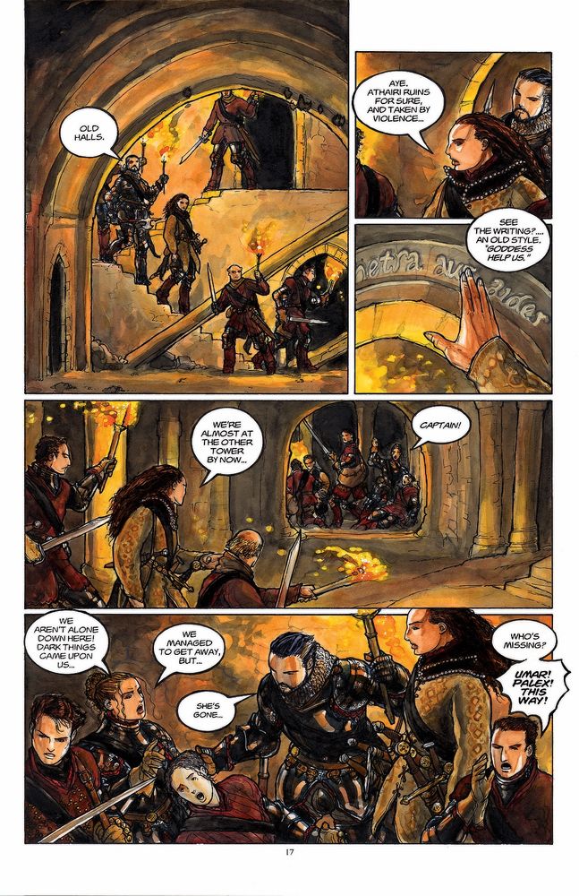 A prologue page from ARTESIA AFIRE, from a short story that originally appeared in DORK TOWER. 