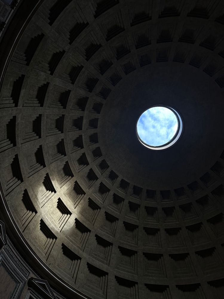 Skylight in the dome of the Pantheon in Rome