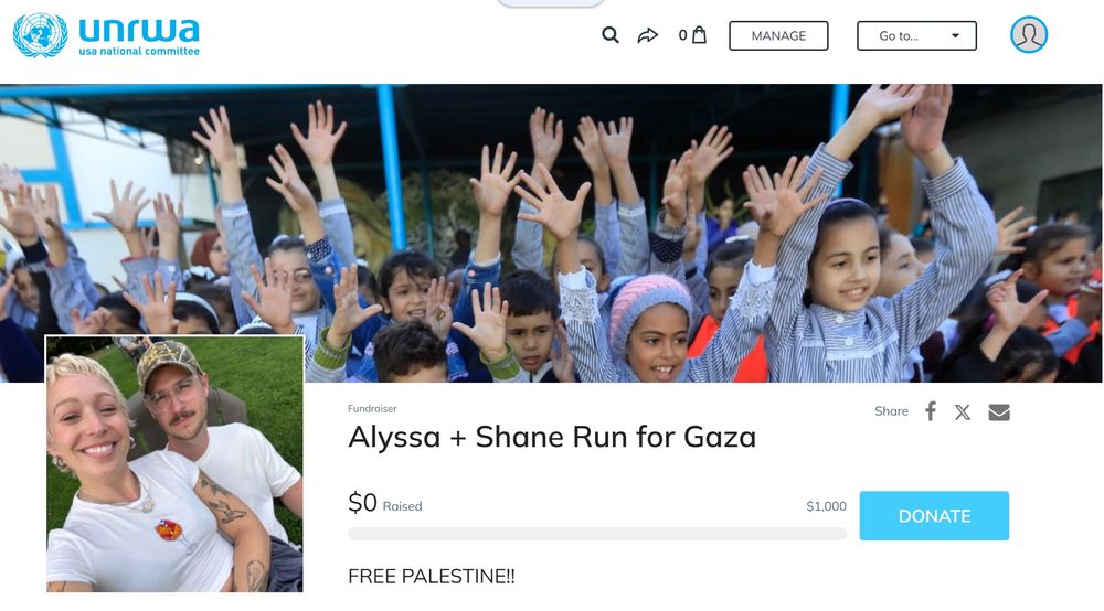 Alyssa and Shane run for Gaza.