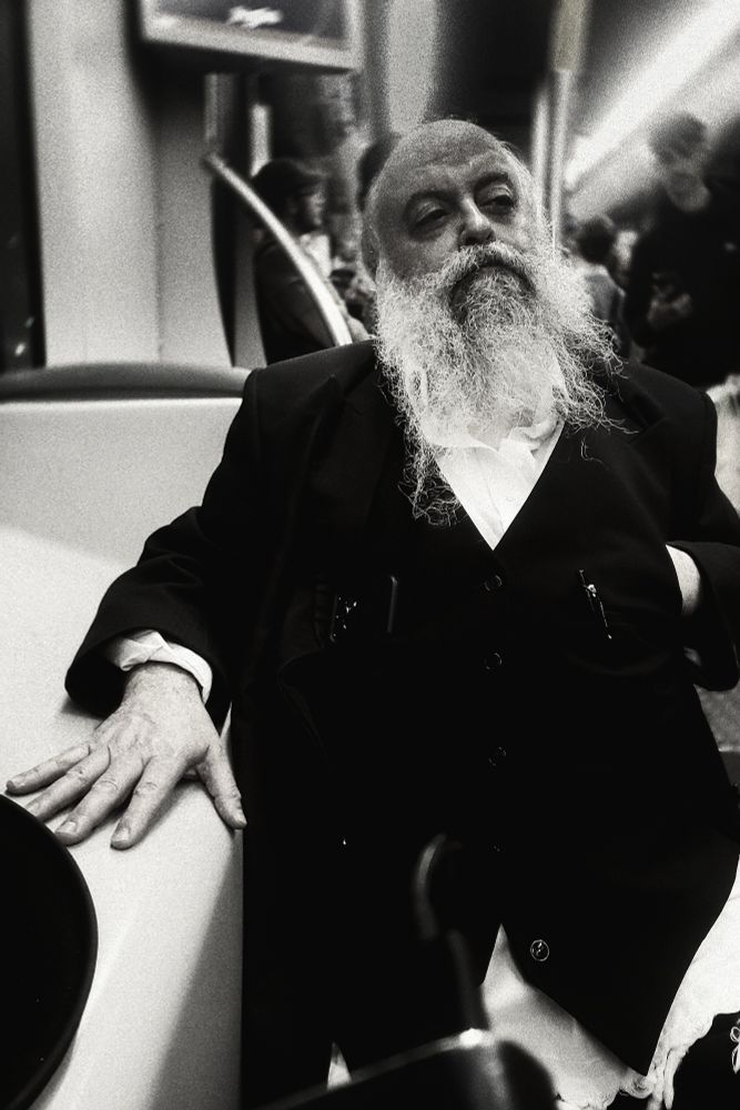 A hasidic man on the Jerusalem light rail