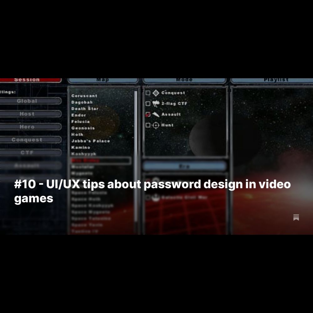 #10 - UI/UX tips about password design in video games