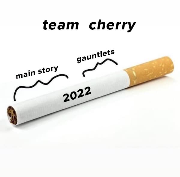 cigarette showing the first half as "main story" being done by 2022 and "gauntlets" taking just as long to finish.