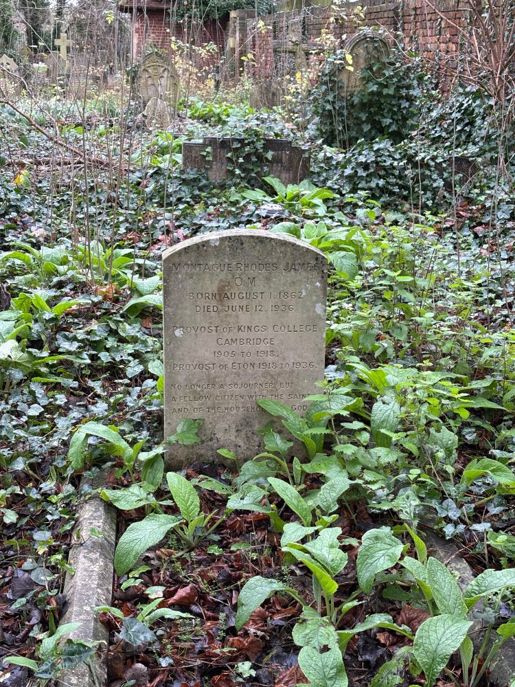 M.R.James’ gravestone in Eton