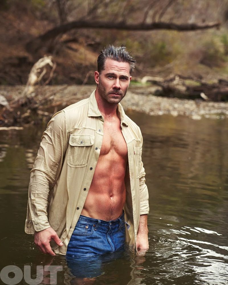 Luke Macfarlane as the cover star of Out magazine's March/April 2025 issue.