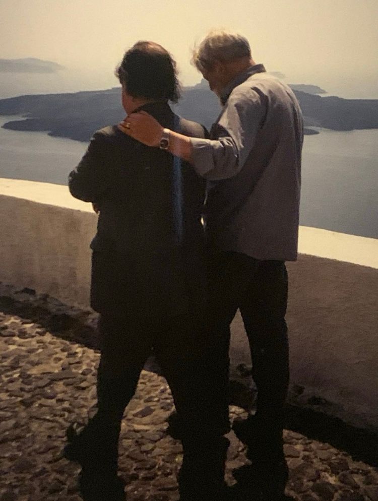 Photo of Brendan Kennelly and Michael Longley 1993 Santorini on 