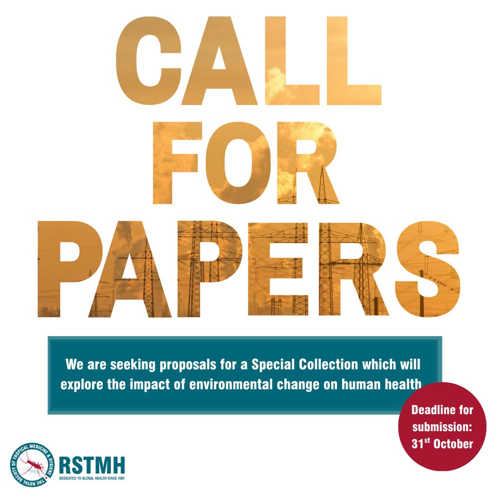 An asset that says 'Call for papers' in large text overlayed onto an image of an industrial landscape.

The text underneath reads 'We are seeing proposals for a Special Collection which will explore the impact of environmental change on human health'. A small circle reads 'Deadline for submission: 31st October'. 