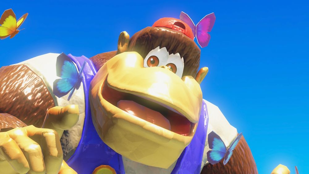 chunky kong statue in bananza, very friendly