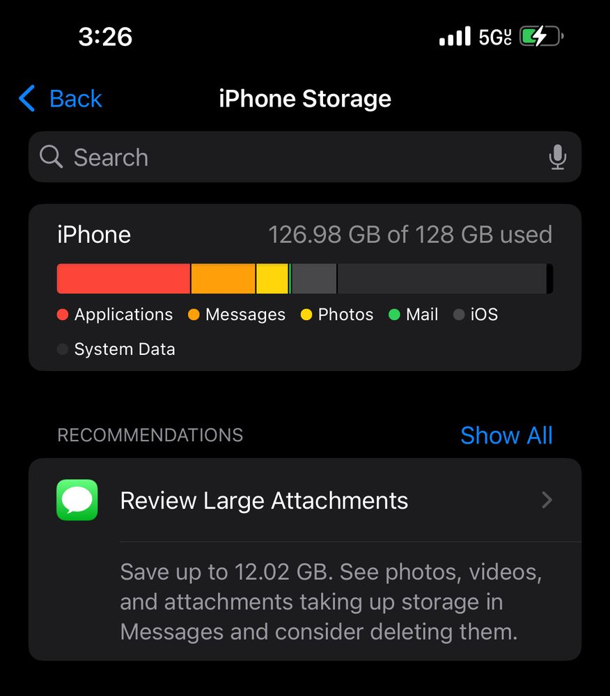 iPhone storage out of control 