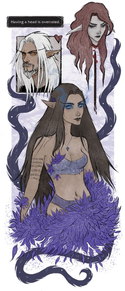 3 characters, how they appear in WoW as elves of various types.