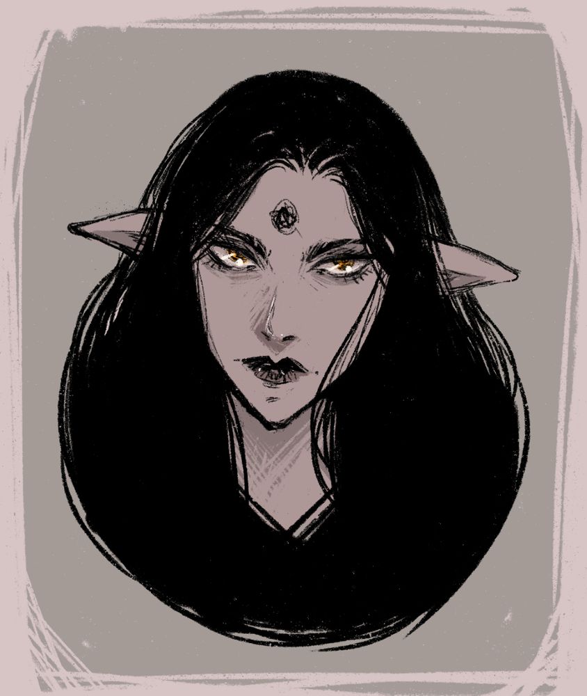Portrait of my OC Roane who looks like an elf but is in fact a faerie who has been resurrected, lets say, as a fox...making her now a Vulpyr. :')