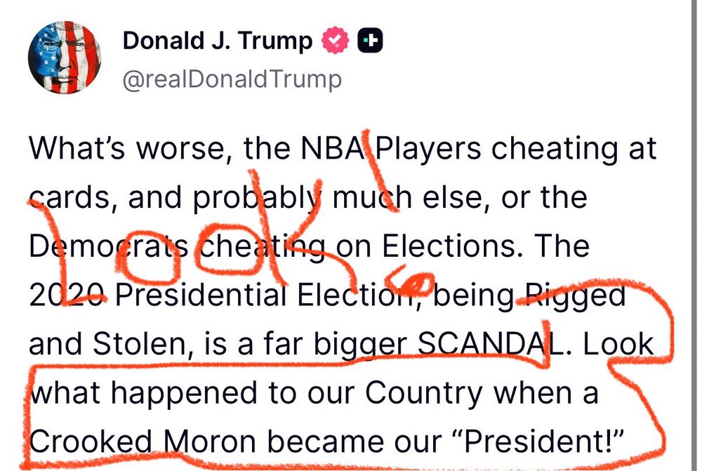 Look what happened to our country when a Crooked Moron became our President!”