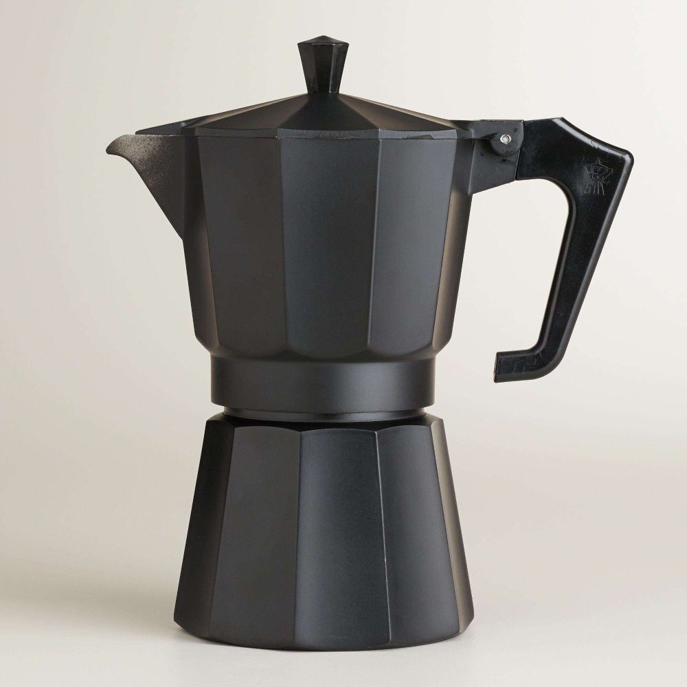 moka pot, tiny little espresso maker. mine is electric and cost like 35$