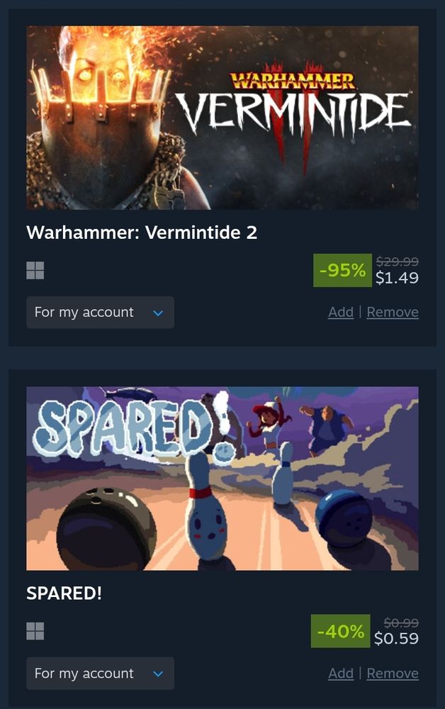 WARHAMMER VERMINTIDE 2 95% OFF 1.49$  // SPARED! 40% OFF .59$