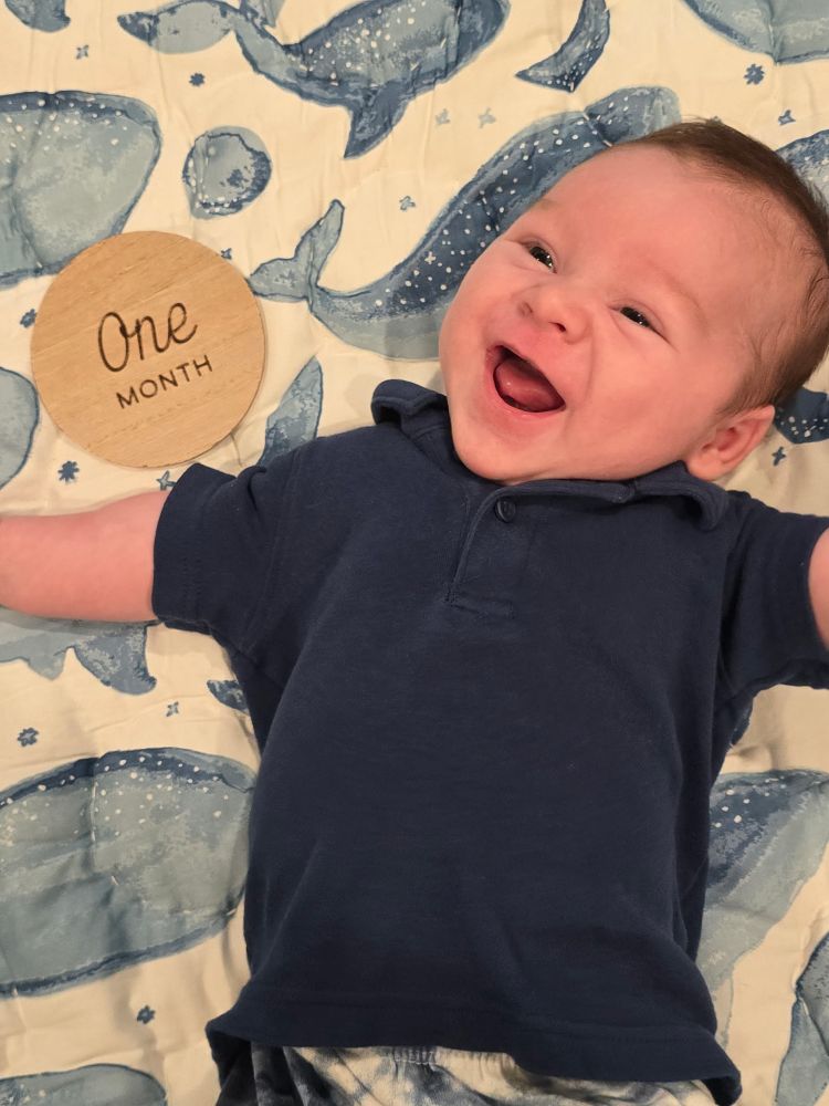 One month old boy. My grandson ❤️