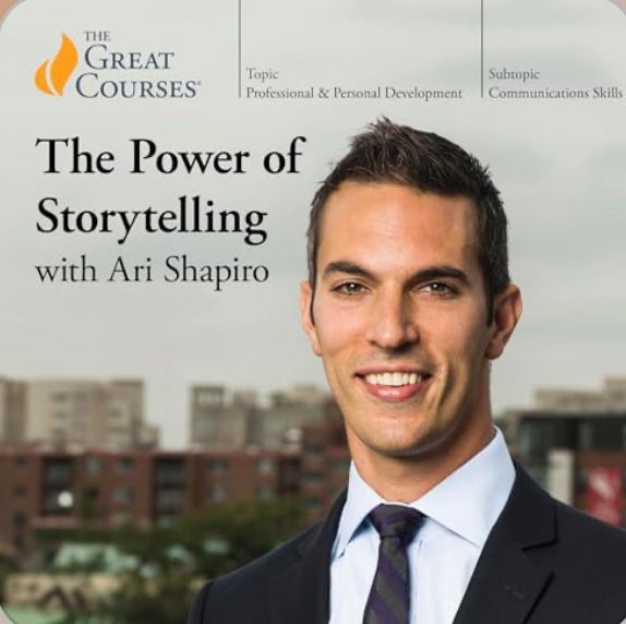 A screenshot of an advertisement for The Great Courses offering Ari Shapiro’s The Power of Storytellng