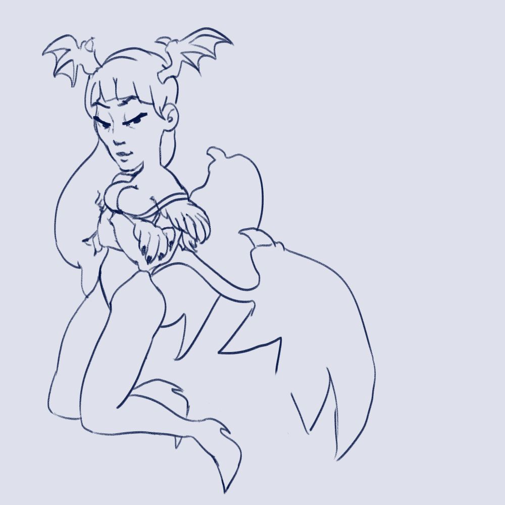 Sketch of Morrigan Aensland.