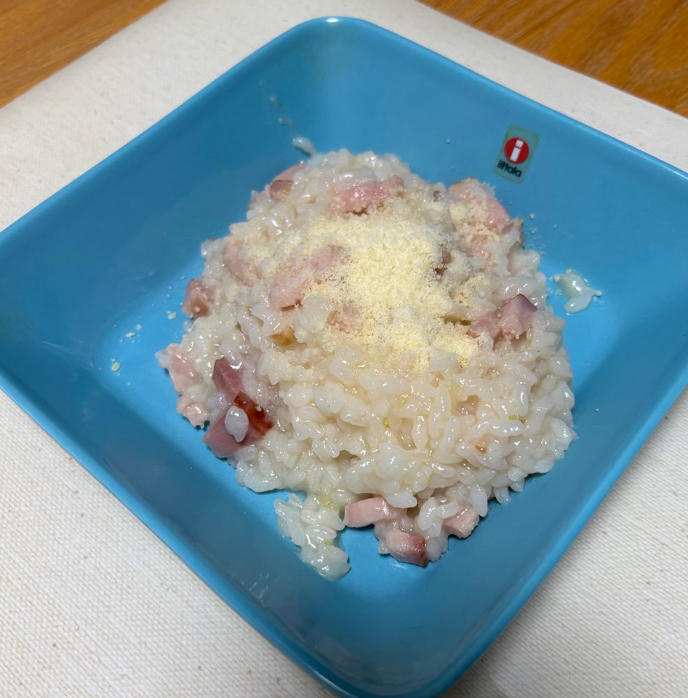 ベーコンのリゾット。