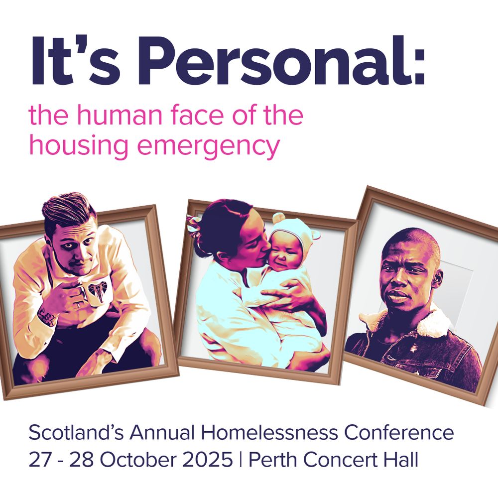 An image of people on the cover of the programme for Scotland's annual homelessness conference, titled It's Personal: the human face of the housing emergency.