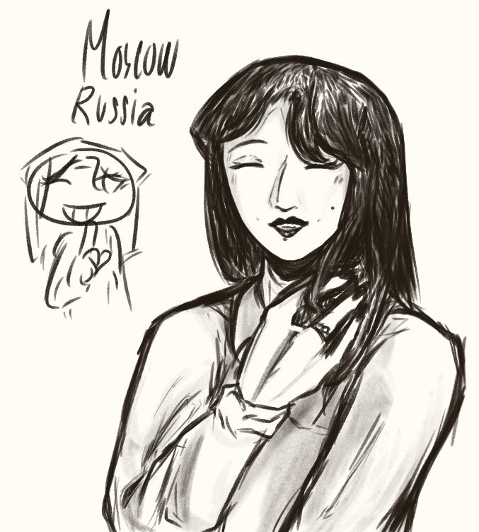 Moscow Russia countryhumans fanart but humanised version
